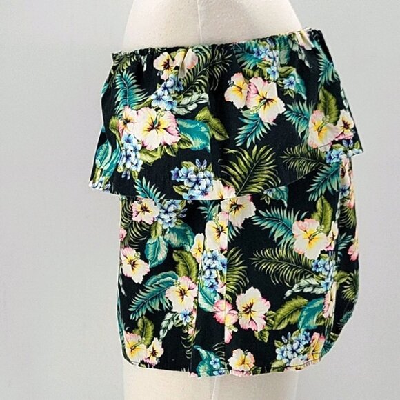 Topshop Tropical Print Off Shoulder Crop Top Size 6P - Picture 4 of 9